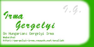 irma gergelyi business card